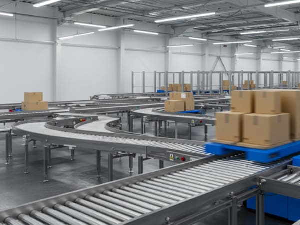 automated storage and retrieval system with conveyor belt